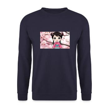 Ein niedliches manga maedchen 1 - Unisex Pullover - Navy - Vorne - Alina (178cm) & Michal (187cm)