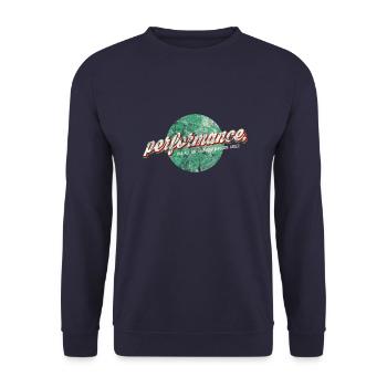 performance, das ist gänsehaut und feuchte augen - Unisex Pullover - Navy - Vorne - Alina (178cm) & Michal (187cm)