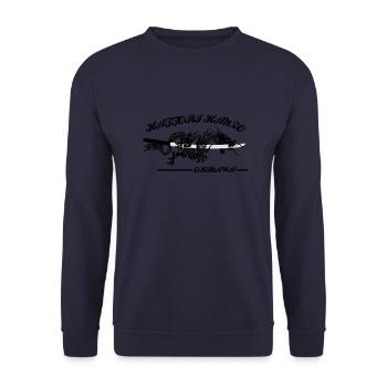 Hattori Hanzo Okinawa Katana Samurai Schwert - Unisex Pullover - Navy - Vorne - Alina (178cm) & Michal (187cm)