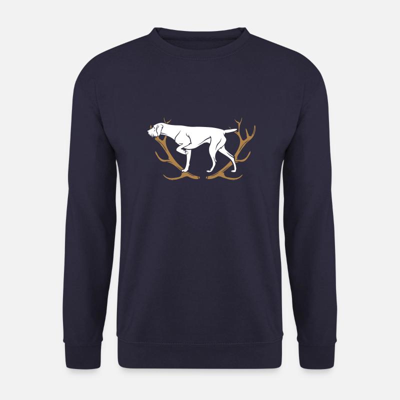 Deutsch Drahthaar - Geweih - Unisex Pullover - Navy
