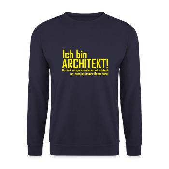 ich bin architekt - Unisex Pullover - Navy - Vorne - Alina (178cm) & Michal (187cm)