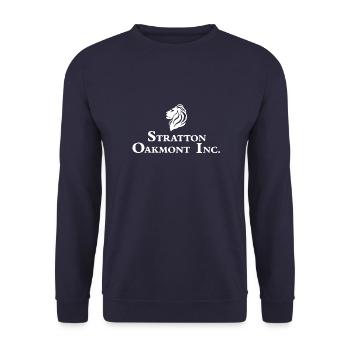 Stratton Oakmont Inc. Wolf Of Wallstreet - Unisex Pullover - Navy - Vorne - Alina (178cm) & Michal (187cm)