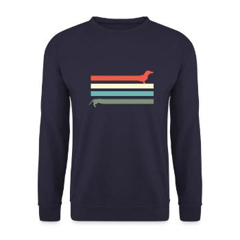 Dachshund Dachshund Gifts Retro - Unisex Sweatshirt - navy - Front - Alina (178cm) & Michal (187cm)