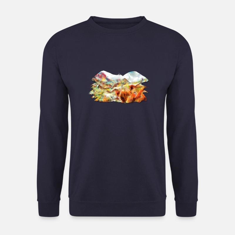 Hochlandrind in den Bergen - Unisex Pullover - Navy