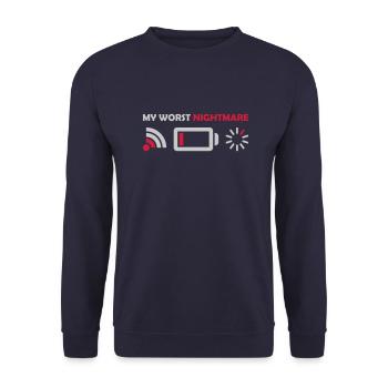 Mon pire cauchemar Logos - Sweat-shirt Unisexe - marine - Devant - Alina (178cm) & Michal (187cm)