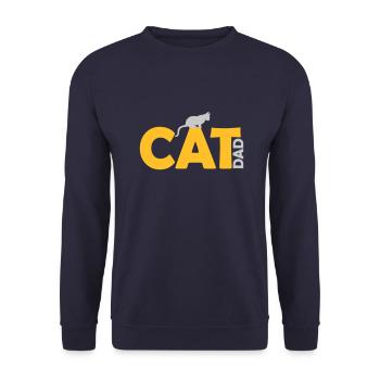 Cat Dad Logo Design - Unisex Pullover - Navy - Vorne - Alina (178cm) & Michal (187cm)