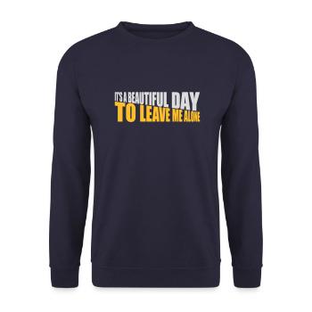 leave me alone day - Unisex Sweatshirt - navy - Front - Alina (178cm) & Michal (187cm)