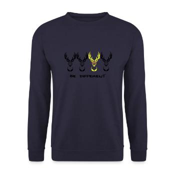 Be different! Deer Nerd Geek 3c - Unisex Sweatshirt - navy - Front - Alina (178cm) & Michal (187cm)