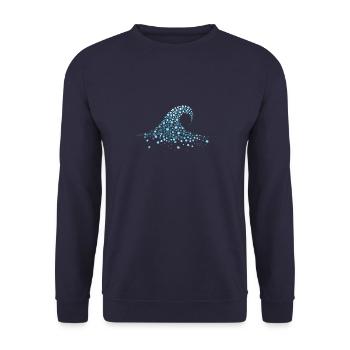 Wave Ocean Design - Unisex Sweatshirt - navy - Front - Alina (178cm) & Michal (187cm)