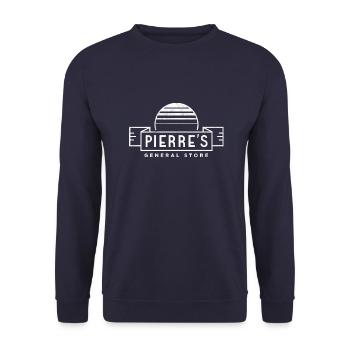 Stardew Valley Pierre's General Store Store Logo - Unisex Sweatshirt - navy - Front - Alina (178cm) & Michal (187cm)