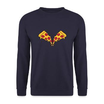 2 morceaux morceaux salami pizza délicieuse nourri - Sweat-shirt Unisexe - marine - Devant - Alina (178cm) & Michal (187cm)