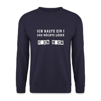 Ichj kaufe ein i und möchte lösen Fick Dich cool - Unisex Pullover - Navy - Vorne - Alina (178cm) & Michal (187cm)
