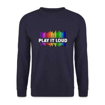Jouez-le fort Égaliseur Musique Rainbow Colorful Disco - Sweat-shirt Unisexe - marine - Devant - Alina (178cm) & Michal (187cm)
