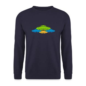 Colorful group of UFO's squadrons - Unisex Sweatshirt - navy - Front - Alina (178cm) & Michal (187cm)