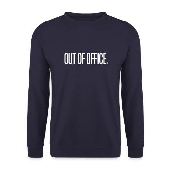 out of office - Nicht im Büro - ausserhaus - Unisex Sweatshirt - navy - Front - Alina (178cm) & Michal (187cm)
