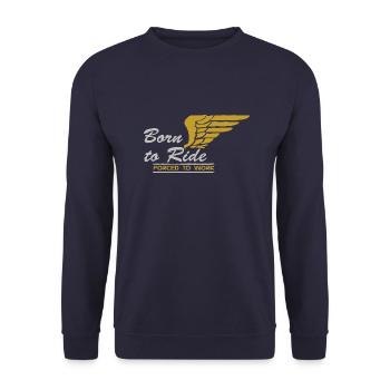 T-shirt Born to Ride : libérez votre liberté ! - Sweat-shirt Unisexe - marine - Devant - Alina (178cm) & Michal (187cm)