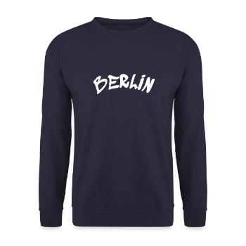 Berlin - Deutschland - Germany - Brandenburger Tor - Unisex Pullover - Navy - Vorne - Alina (178cm) & Michal (187cm)