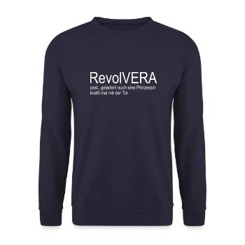 Top moderner T-Shirt Design Must have 2024 - Unisex Pullover - Navy - Vorne - Alina (178cm) & Michal (187cm)