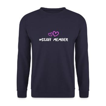 Staff Member Heart Love - Unisex Sweatshirt - navy - Front - Alina (178cm) & Michal (187cm)