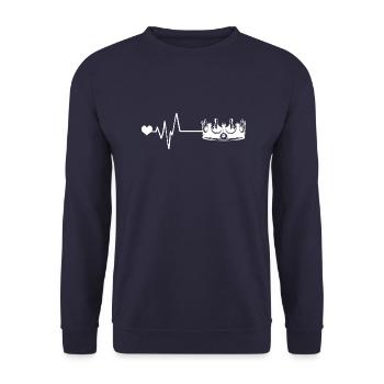 Battement de cœur du Crown King Pulse - Sweat-shirt Unisexe - marine - Devant - Alina (178cm) & Michal (187cm)