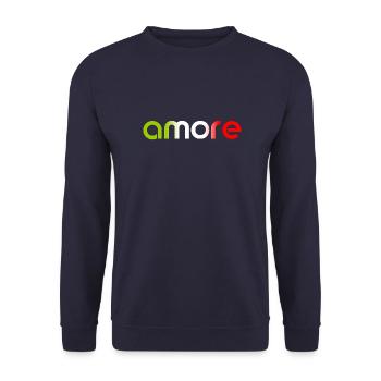amore - Italia - Italy - Love Italian Love - Unisex Sweatshirt - navy - Front - Alina (178cm) & Michal (187cm)