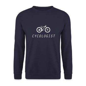 Cycologist Bike Biker Fahrrad Mountainbike - Unisex Pullover - Navy - Vorne - Alina (178cm) & Michal (187cm)