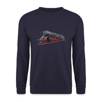 Steam locomotive 03 1010 - Unisex Sweatshirt - navy - Front - Alina (178cm) & Michal (187cm)