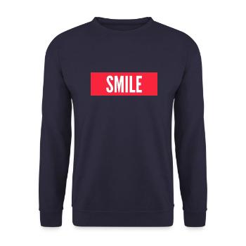 SMILE - Unisex Sweatshirt - navy - Front - Alina (178cm) & Michal (187cm)