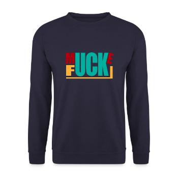 Muckefuck, für Kaffee Genießer! - Unisex Pullover - Navy - Vorne - Alina (178cm) & Michal (187cm)