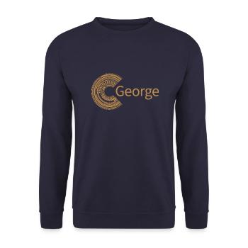 For George - Unisex Sweatshirt - navy - Front - Alina (178cm) & Michal (187cm)