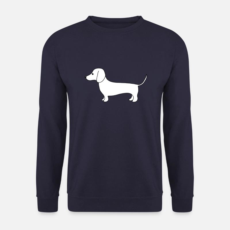 Mignon teckel au trait fin sur blanc - Sweat-shirt Unisexe - marine