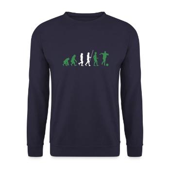 Fussball Nigeria Evolution Fußballmannschaft - Unisex Pullover - Navy - Vorne - Alina (178cm) & Michal (187cm)