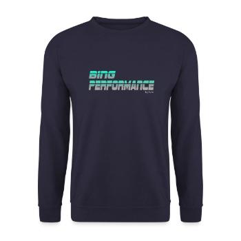 bing performance 1 - Unisex Pullover - Navy - Vorne - Alina (178cm) & Michal (187cm)