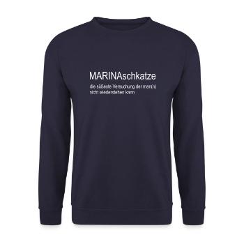 Top moderner T-Shirt Design Must have 2024 - Unisex Pullover - Navy - Vorne - Alina (178cm) & Michal (187cm)