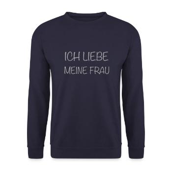 ich liebe meine Frau - Unisex Pullover - Navy - Vorne - Alina (178cm) & Michal (187cm)