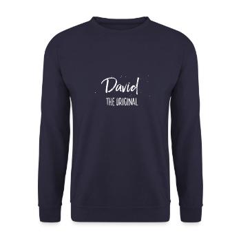 David - Unisex Pullover - Navy - Vorne - Alina (178cm) & Michal (187cm)