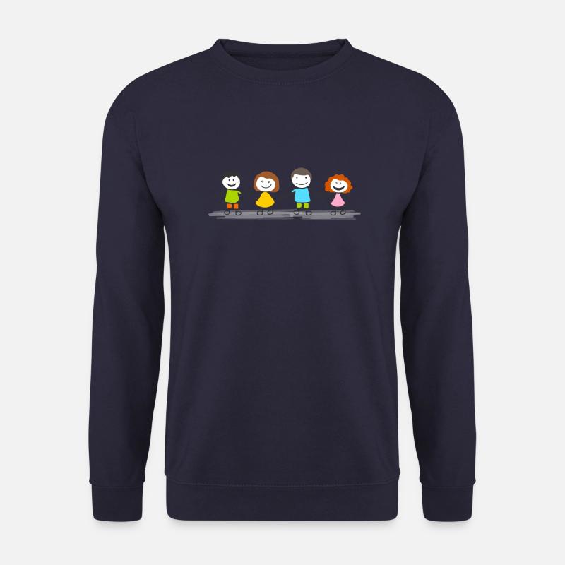 Menschen - Strichmännchen Kinder - Unisex Pullover - Navy