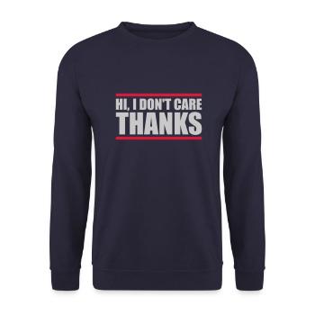 Hi I don't care - Unisex Sweatshirt - navy - Front - Alina (178cm) & Michal (187cm)