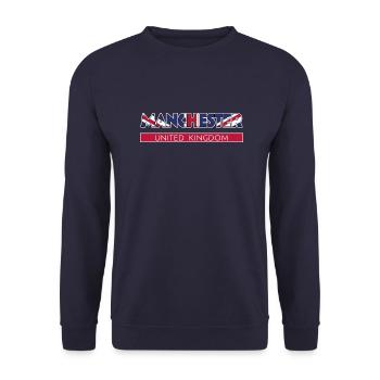 Manchester - United Kingdom - Unisex Sweatshirt - navy - Front - Alina (178cm) & Michal (187cm)