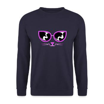 Ich sehe dich! - Unisex Pullover - Navy - Vorne - Alina (178cm) & Michal (187cm)