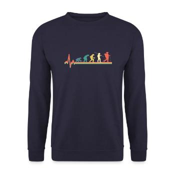 Wandern Wanderung Berge Evolution - Unisex Pullover - Navy - Vorne - Alina (178cm) & Michal (187cm)