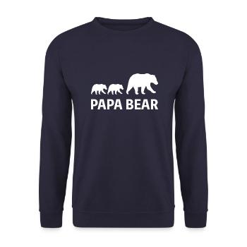Papa Bear Cadeau Père - Sweat-shirt Unisexe - marine - Devant - Alina (178cm) & Michal (187cm)