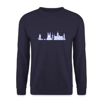 prag - Unisex Pullover - Navy - Vorne - Alina (178cm) & Michal (187cm)