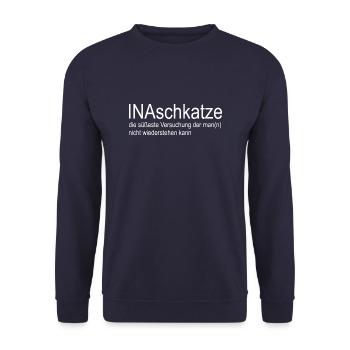 Top moderner T-Shirt Design Must have 2024 - Unisex Pullover - Navy - Vorne - Alina (178cm) & Michal (187cm)