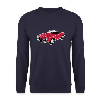 Oldtimer Cabrio (3 Col.) - Unisex Pullover - Navy - Vorne - Alina (178cm) & Michal (187cm)