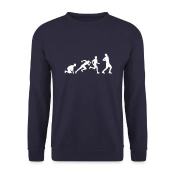 Evolution Rückenschmerz weiß - Unisex Pullover - Navy - Vorne - Alina (178cm) & Michal (187cm)