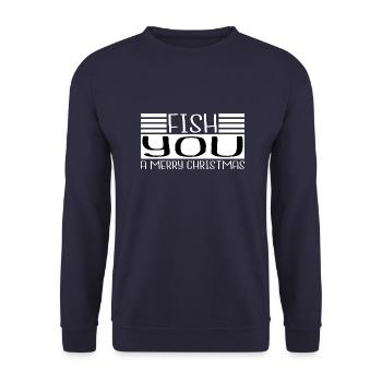 under the tree christmas present jokes - Unisex Pullover - Navy - Vorne - Alina (178cm) & Michal (187cm)