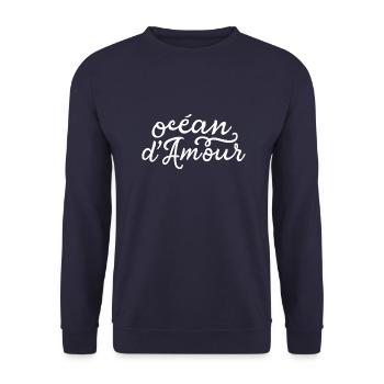 Océan d'amour - Sweat-shirt Unisexe - marine - Devant - Alina (178cm) & Michal (187cm)