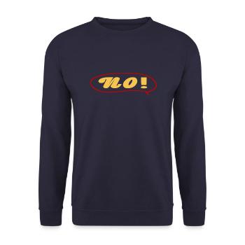 No with speech bubble - Unisex Sweatshirt - navy - Front - Alina (178cm) & Michal (187cm)