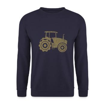 Tractor Silhouette Farmer Grunge Design - Unisex Sweatshirt - navy - Front - Alina (178cm) & Michal (187cm)